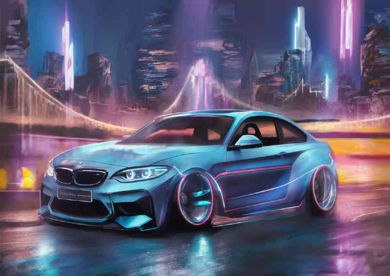 A stunning BMW concept car in neon colours
