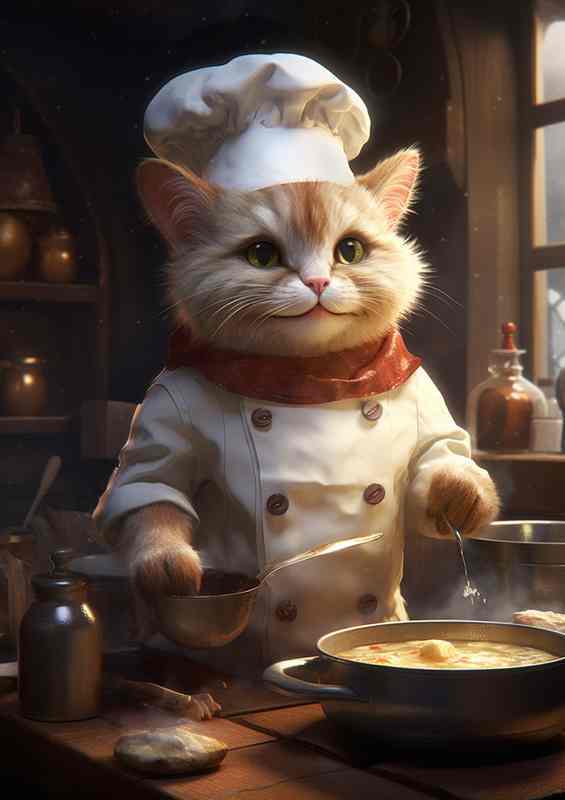 Furry Foodies Cartoon Cats Whipping Up Delights