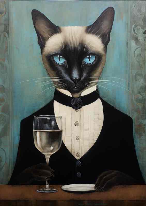 Gourmet Cats Wine Tasting Felines in Artistic Glory