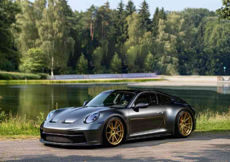 Black and grey widebody Porsche with a gloss finish