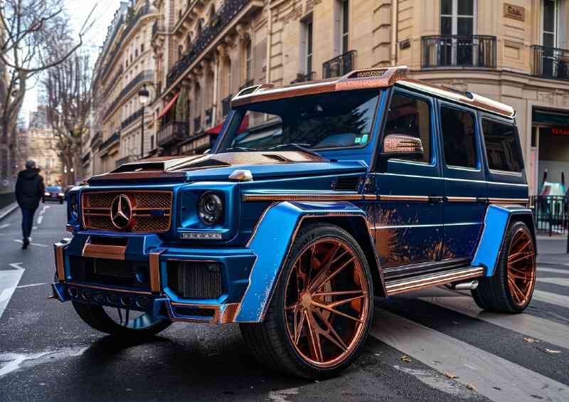 Blue and copper metallic paint Mercedes G class
