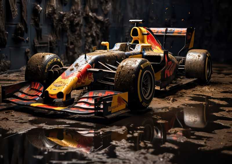 Dirty Gritty racing car through the mud