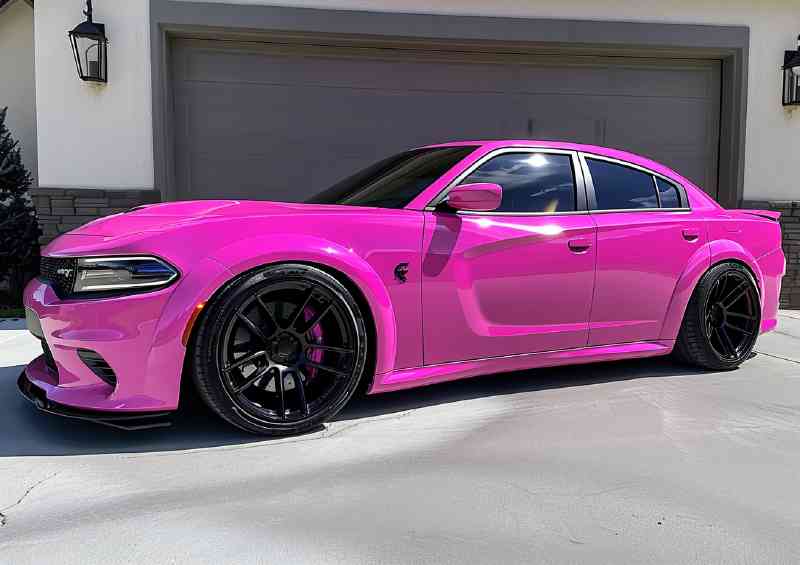 Dodge charger hellcat pink candy paint color