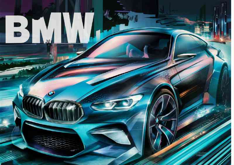 Featuring a futuristic Bmw M5 sports car