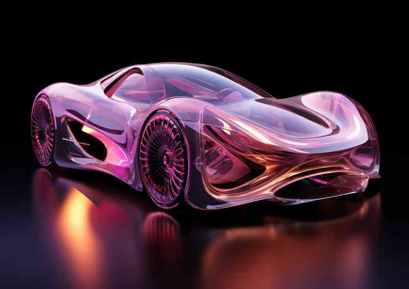 Futureistic concept car in pink
