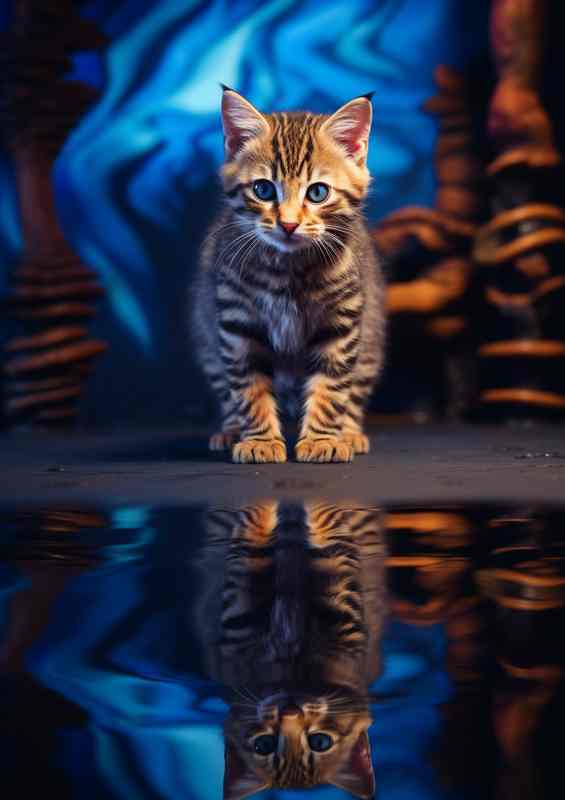 Mystical Mews Water Droplet Cats in Artistic Display