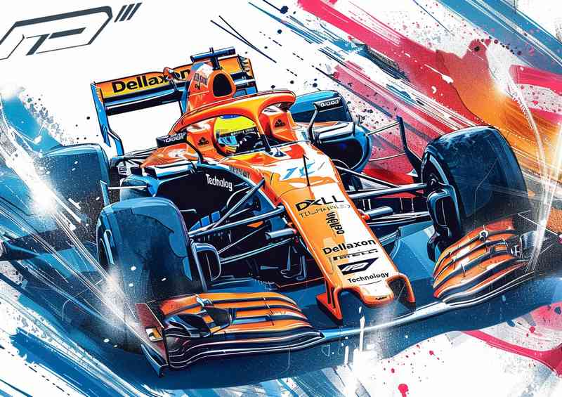 Futuristic McLaren formula one Racing car orange