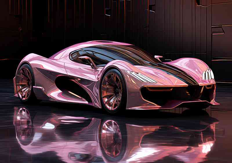 Futuristic car in pink