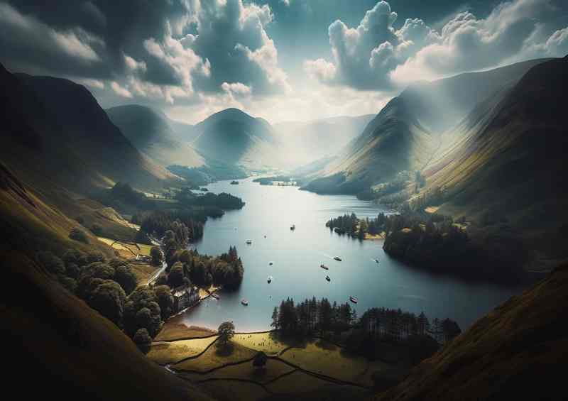 Serene Cumbrian Waters Lake District National Park Metal Poster