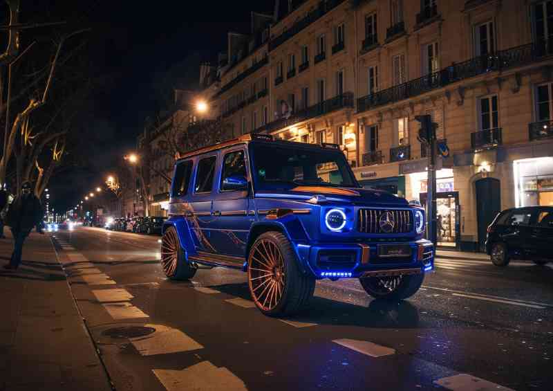 Mercedes G class blue and copper metallic paint