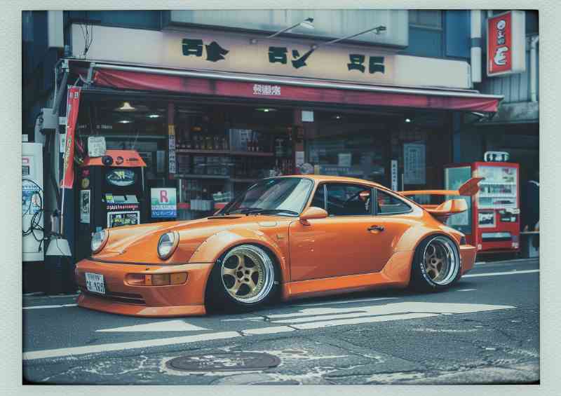 Orange widebody Porsche