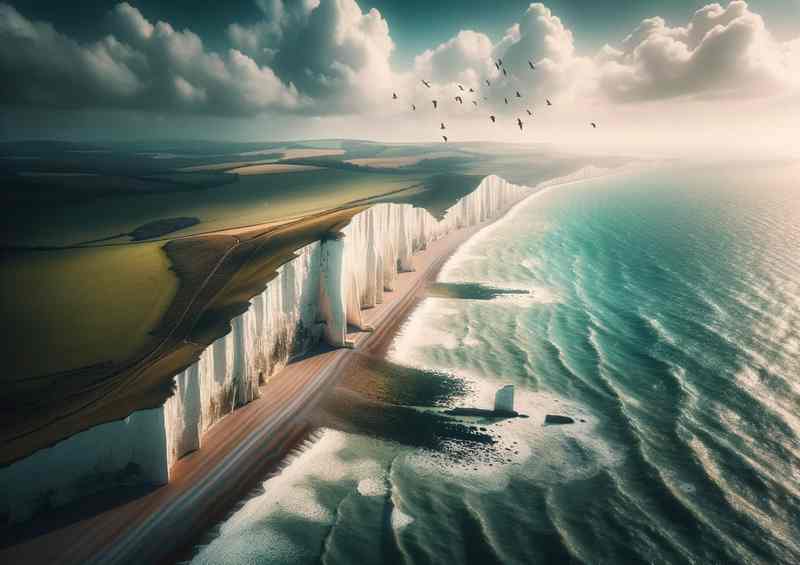 Seven Sisters White Cliffs Metal Poster