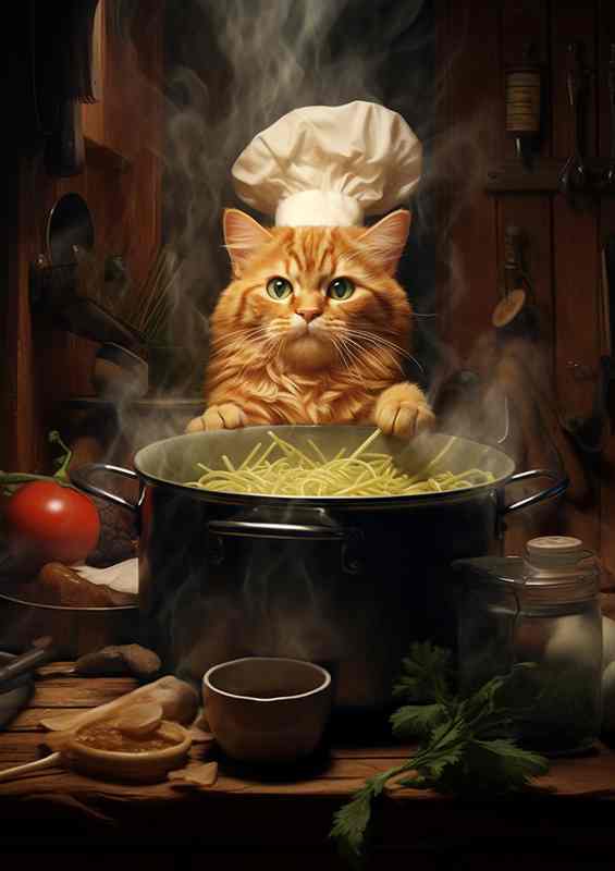 Whisker Whisking Cats Donning the Chefs Hat