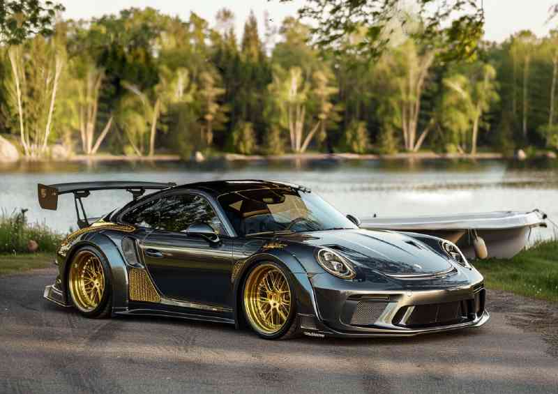 Porsche with a gloss charcol