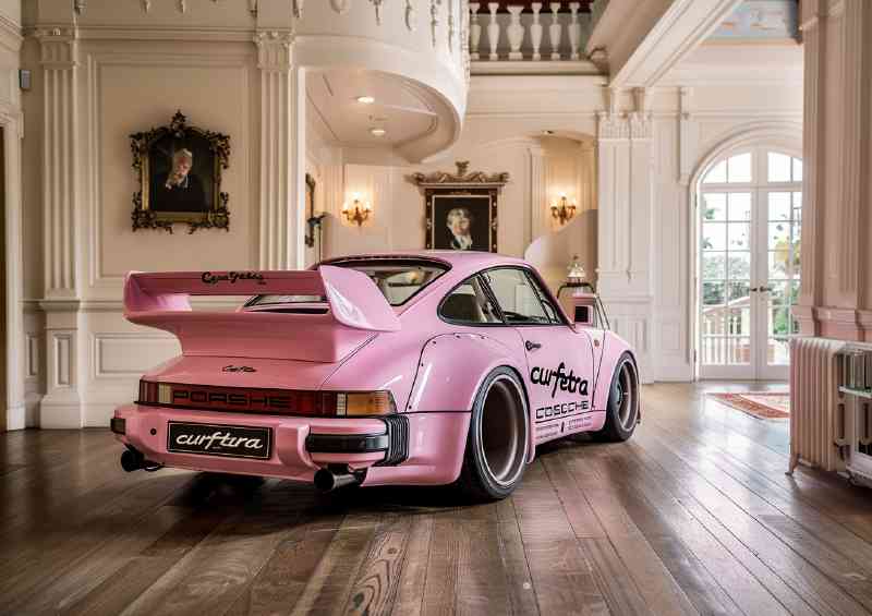 Rear pink widebody Porsche
