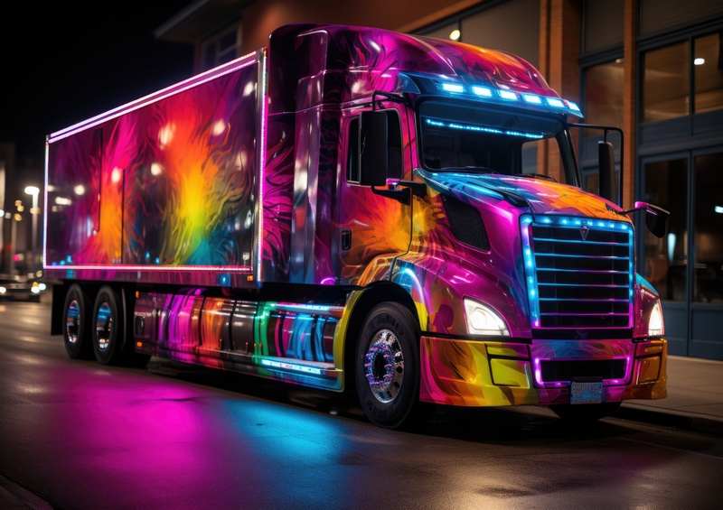 The Multi coloured truck