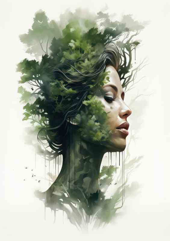 Dual Nature Expressive Ladys Head Exposure Forestscapes