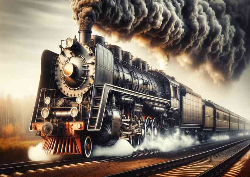Locomotive Steam Power Majesty a classic steam engine train | Metal Poster