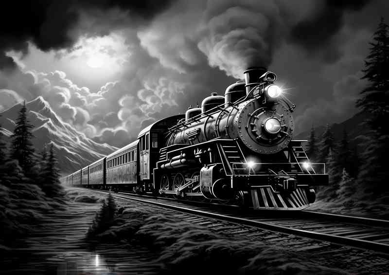Train steaming along the track