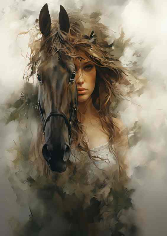 Dynamic Wilderness of a lady and a horse