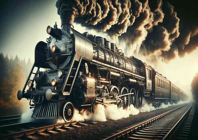 Vintage Locomotive Steam Power Majesty | Metal Poster