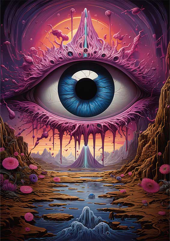 Whimsical Pink Explosion Metal Poster