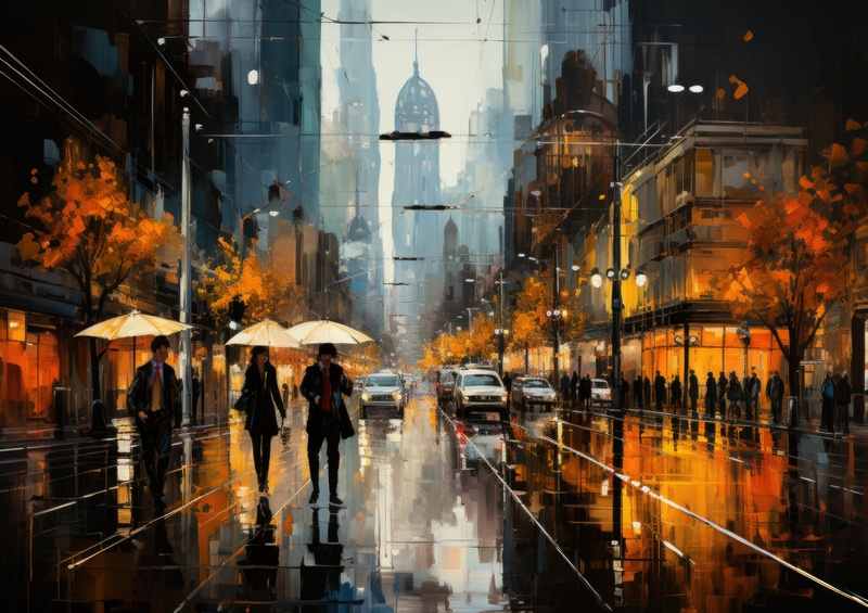 Painting of New York City streets