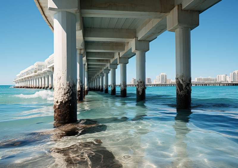 Bridge on the coast of Dubai during day