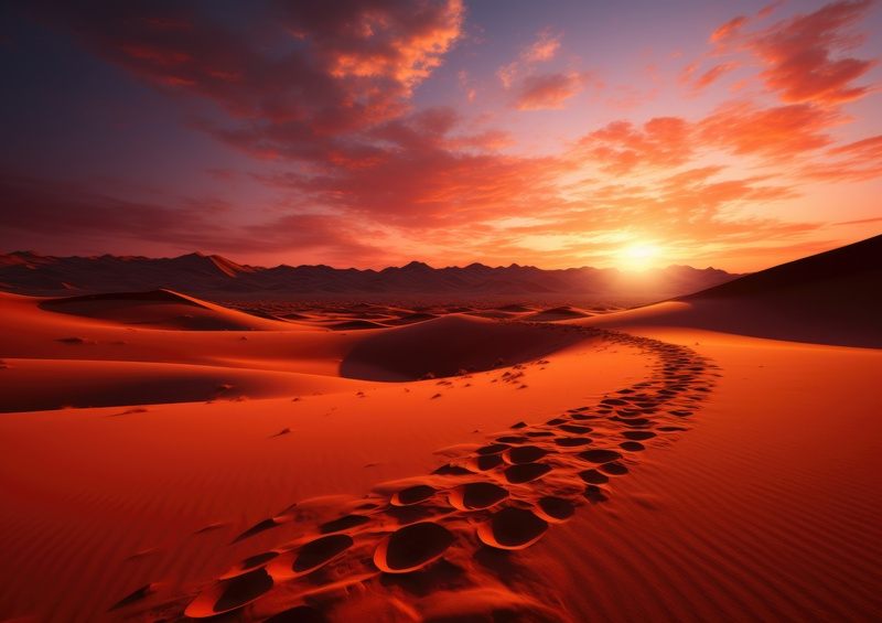 Footsteps in the desert sands