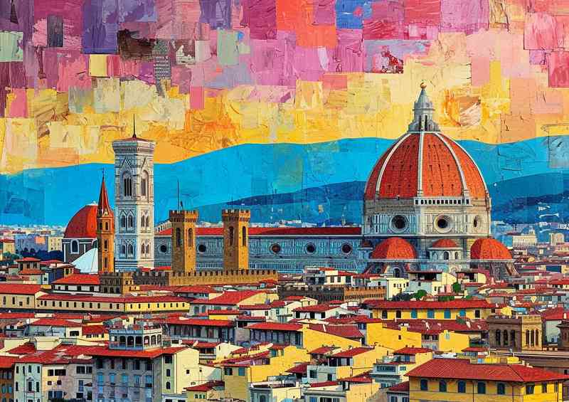 Painting showing the architecture of florence