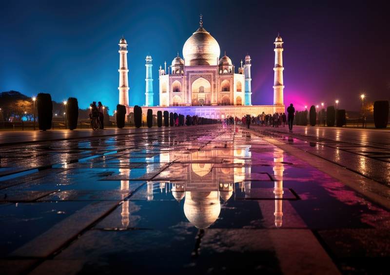 Taj Mahal at night
