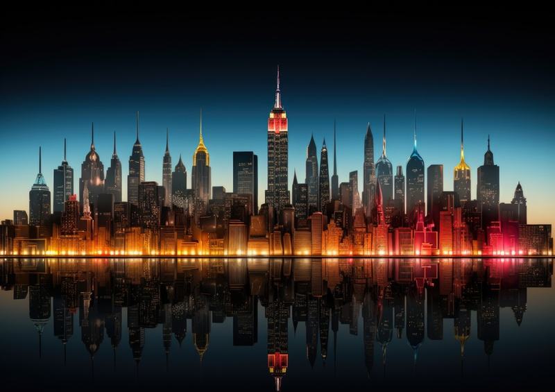 Empire State Building skyline at dusk