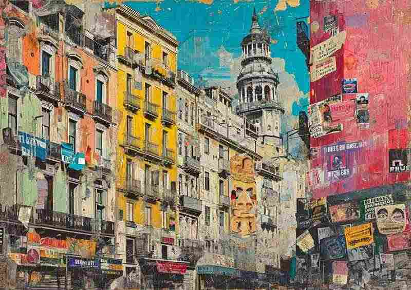 Old Village painting in Italy