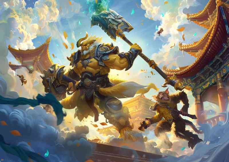 Anthropomorphic yellow fighting
