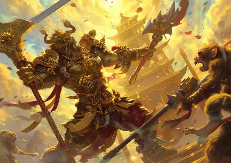 Anthropomorphic yellow in battle mode
