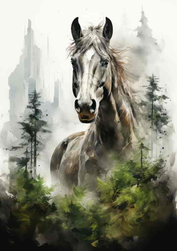Natures Musings Reflective Horse Exposure Wilderness