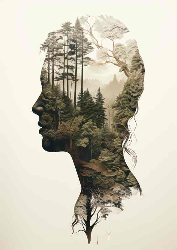 Twin Visions Ethereal Forest A womans Head