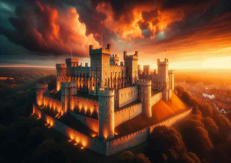 Stunning Windsor Castle Majestic Sunset Glow