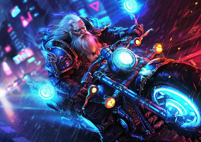 Riding a motorcycle at speed nighttime