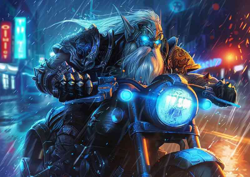 Riding motorcycle in the wind and rain