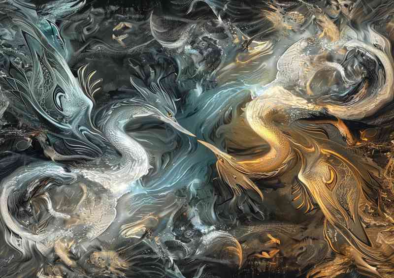 Two Dragons on fire
