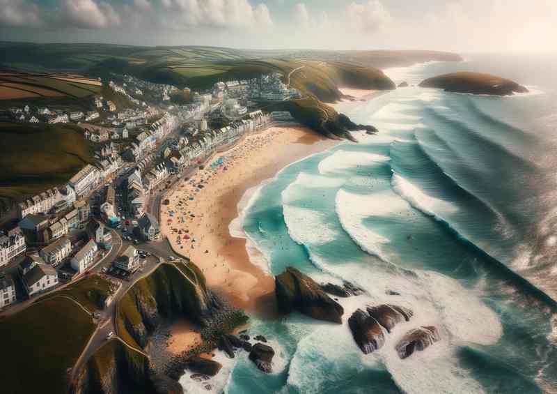 Surf Paradise Cornwall Newquay Wave Metal Poster
