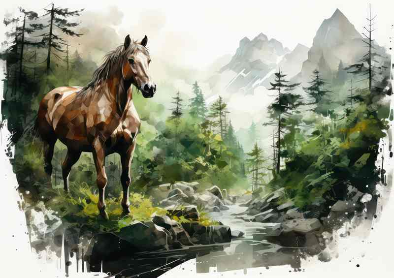 A Horse Elegant Wilderness Refined