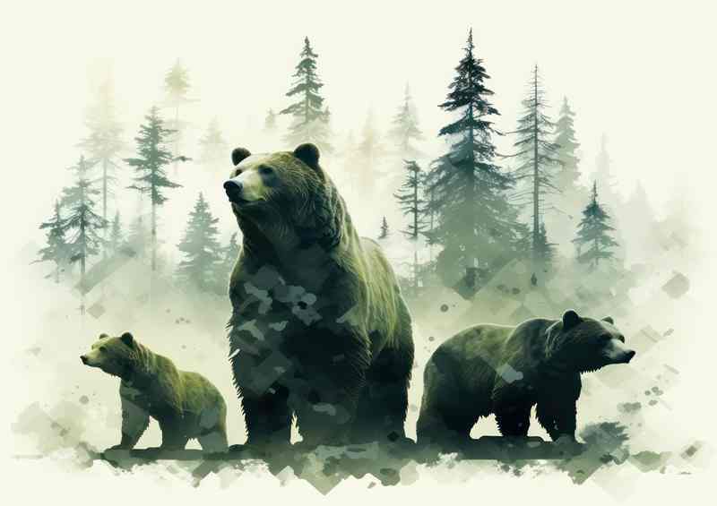Silhouette of Solitude Bear in the Wild