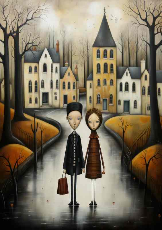 Dreamy Village Scenes Pastel Artwork Collection