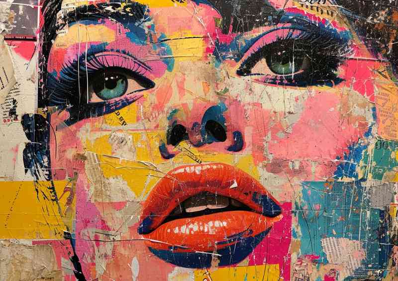 A Lady in the pop art mixed media