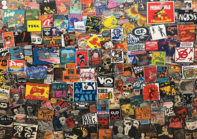 A huge art many different stickers all over