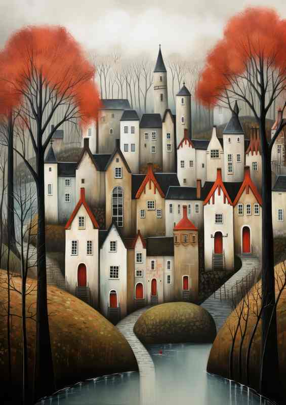 Soft Village Streets Artful Whimsy