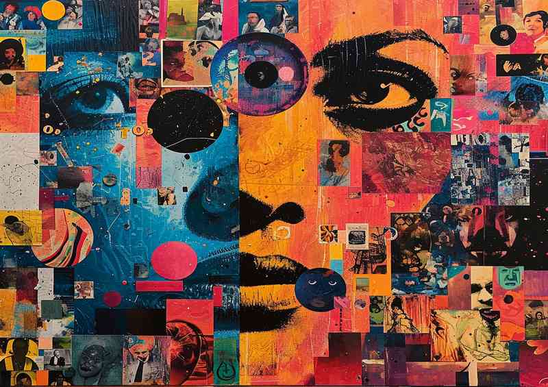 A nice mixed art collage lady