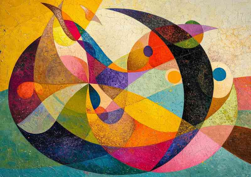 Abstract shapes in a colourful style